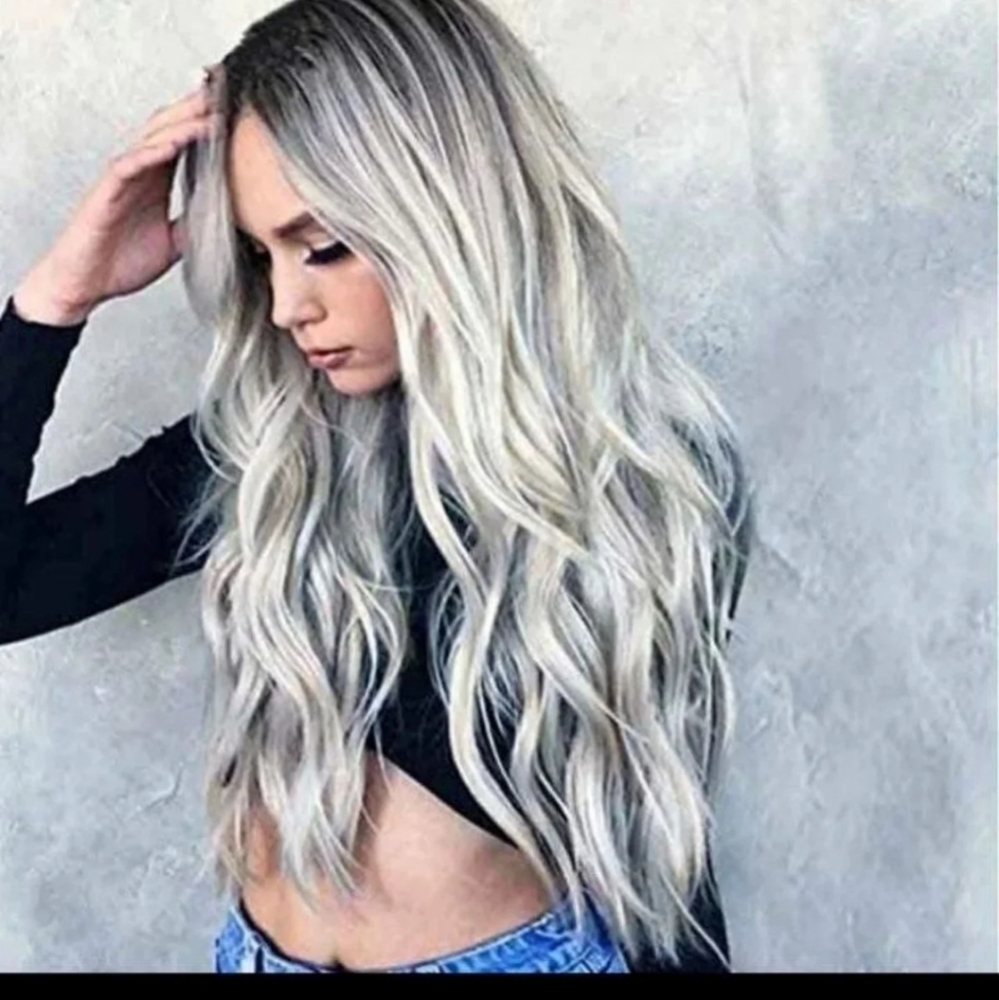 23" natural full wig